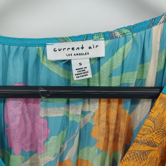 Current Air JASMINE FLUTTER SLEEVE PLEATED V NECK DRESS- MINT Size Small - Picture 11 of 12